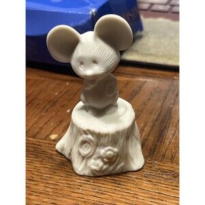 Vintage Hallmark Mouse Figurine 1975 White Fine Bisque Porcelain